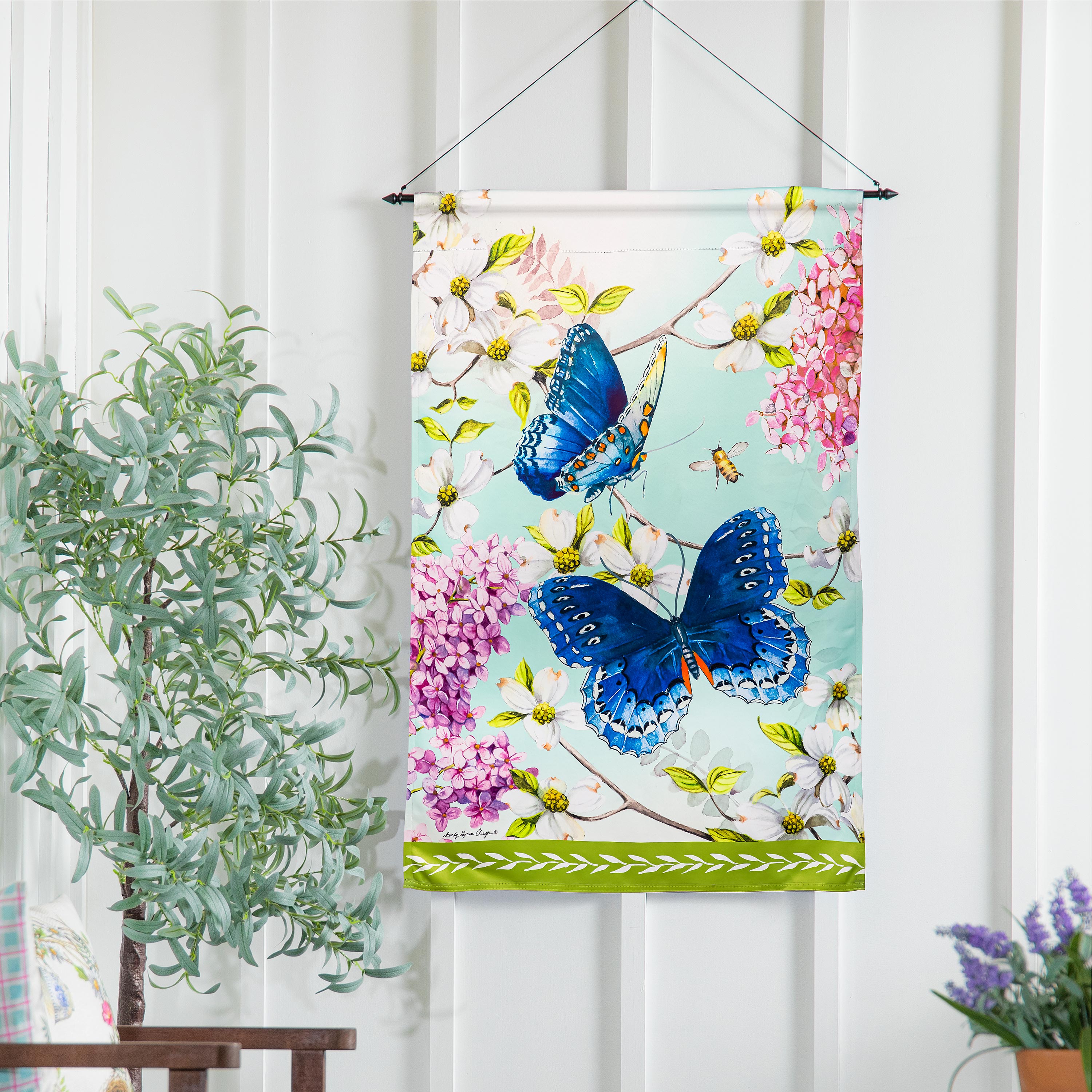 My Garden Suede House Flag