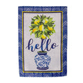Hello Lemon Tree Burlap Garden Flag