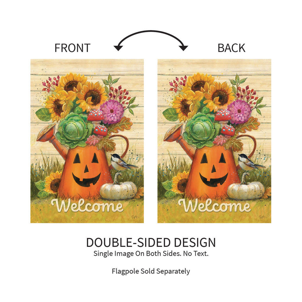 Halloween Watering Can Suede Garden Flag