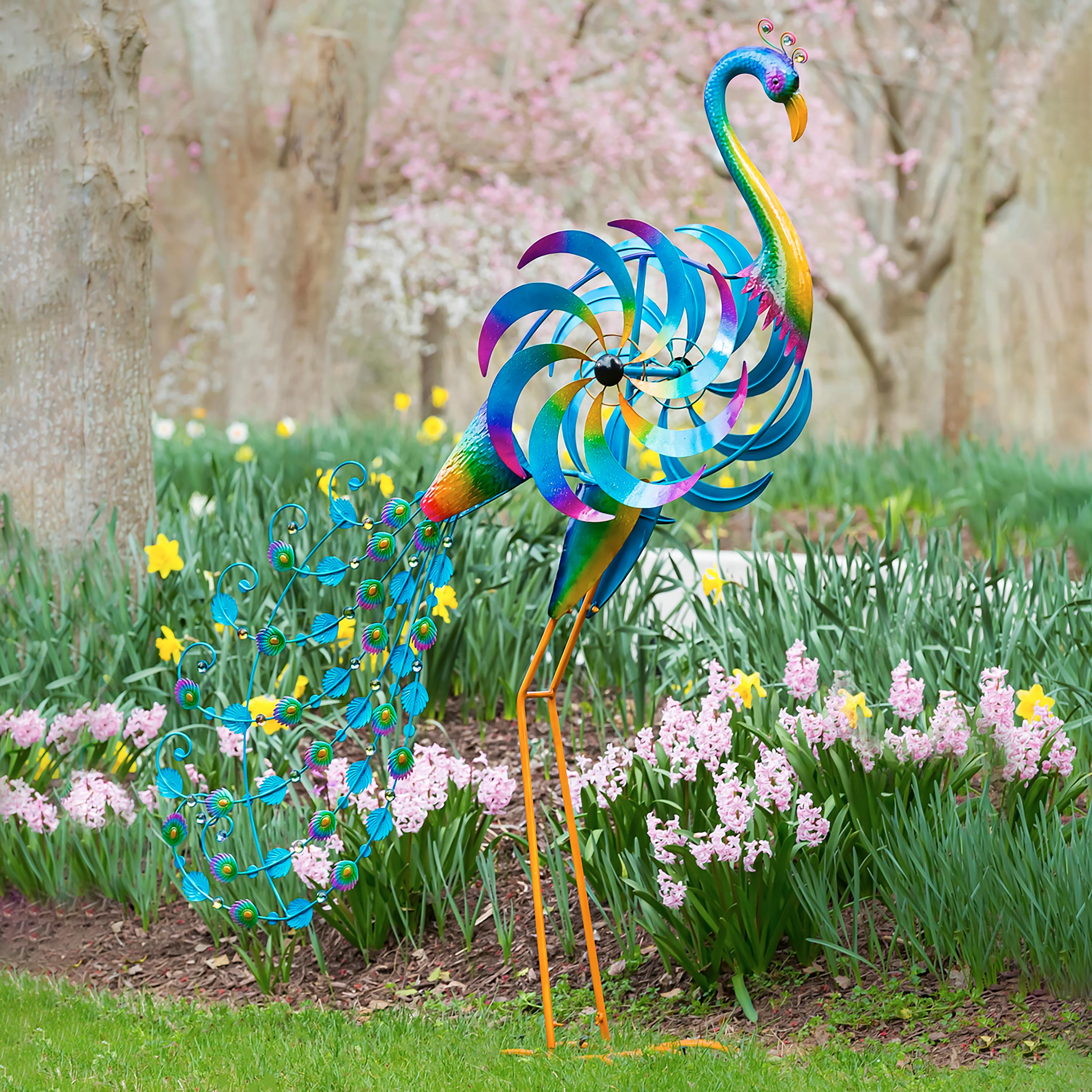 68"H Statement Peacock Wind Spinner