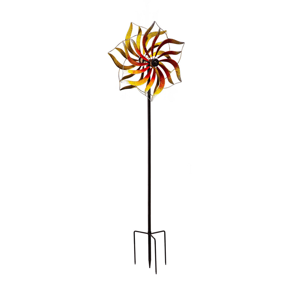 Metal Wind Spinner, Summer Flower,75"H
