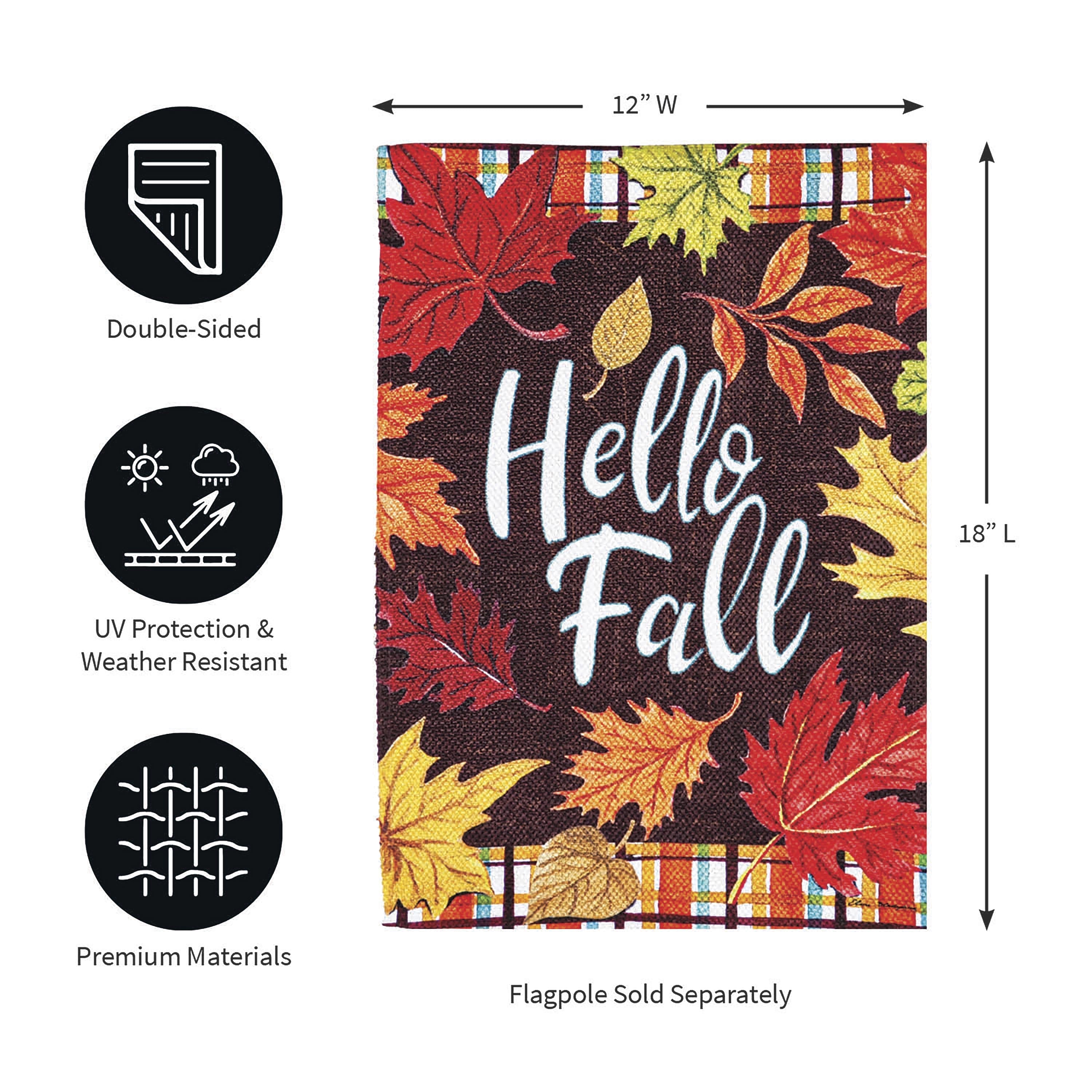 Plaid Hello Fall Garden Textured Suede