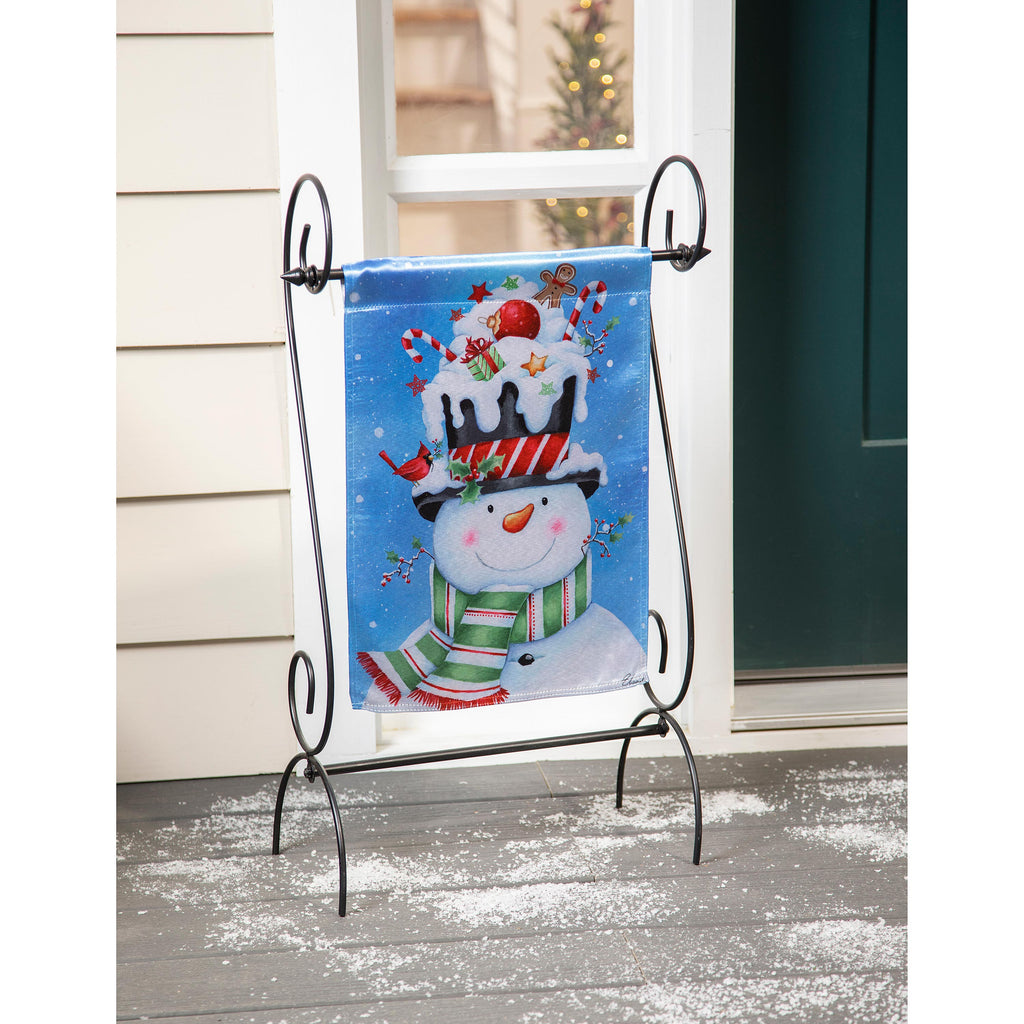 Christmas Snowman Lustre Garden Flag