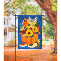 Floral Pumpkin Garden Linen Flag