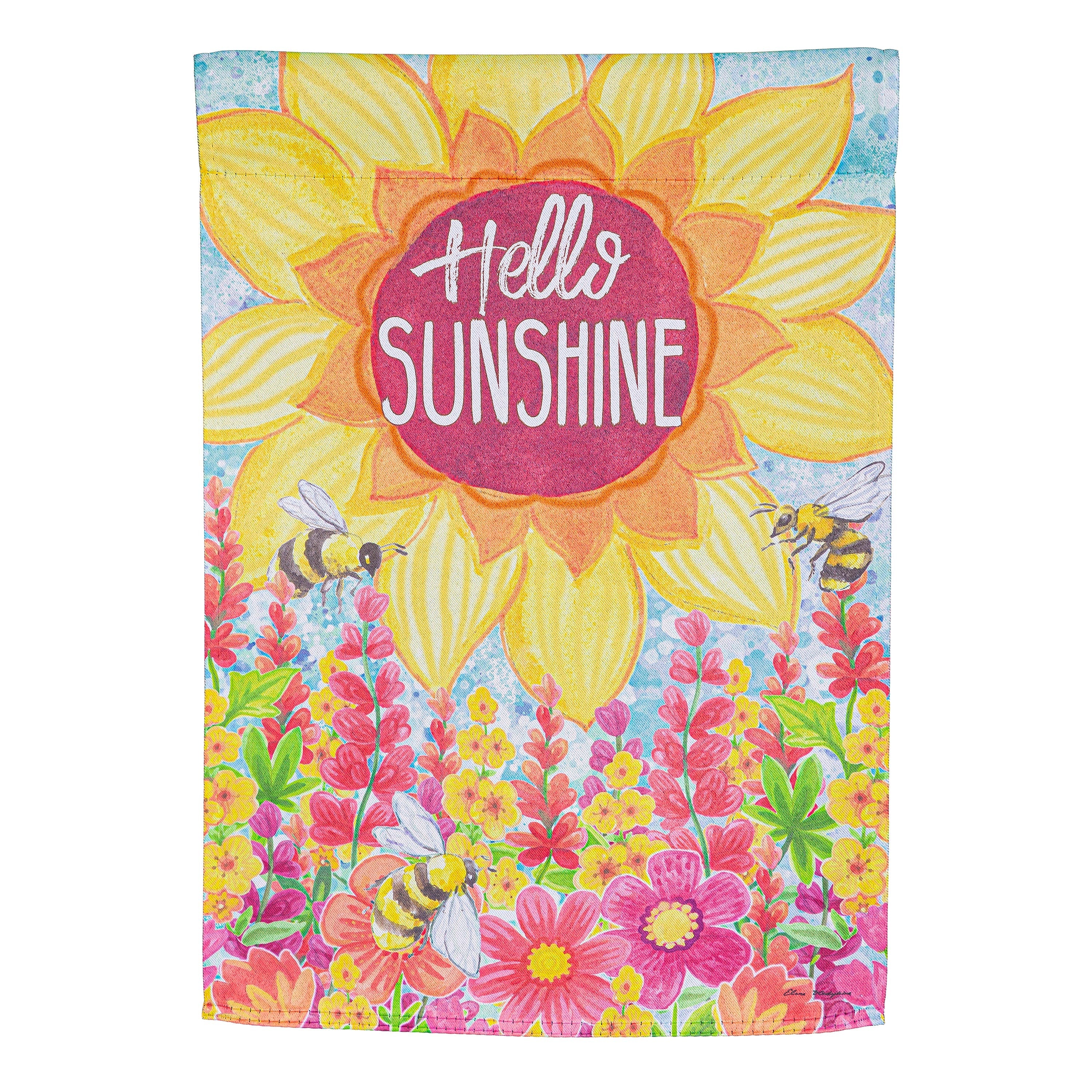 Hello Sunshine Suede Garden Flag