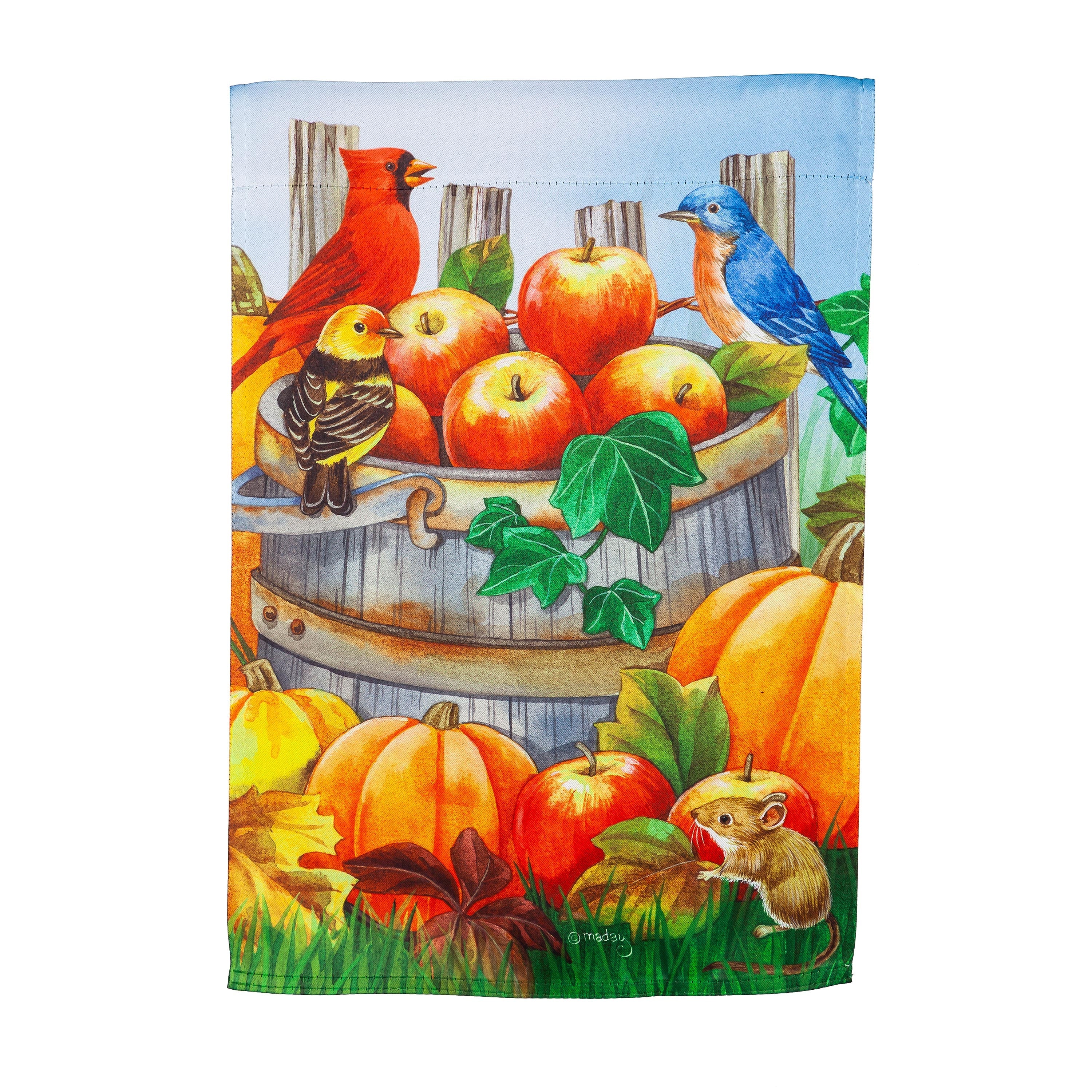 Apples and Pumpkins Garden Suede Flag