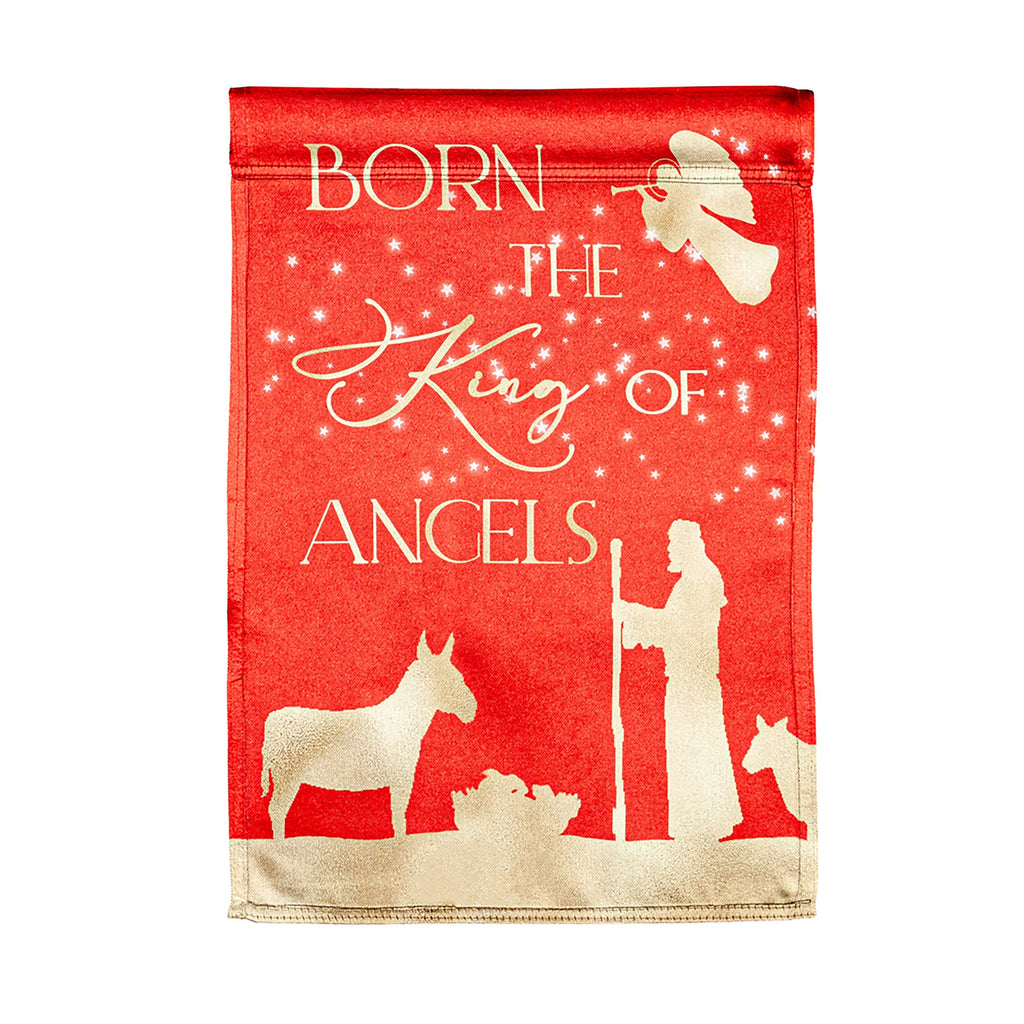 Red and Gold Christmas Night Garden Lustre Front & Back Flag