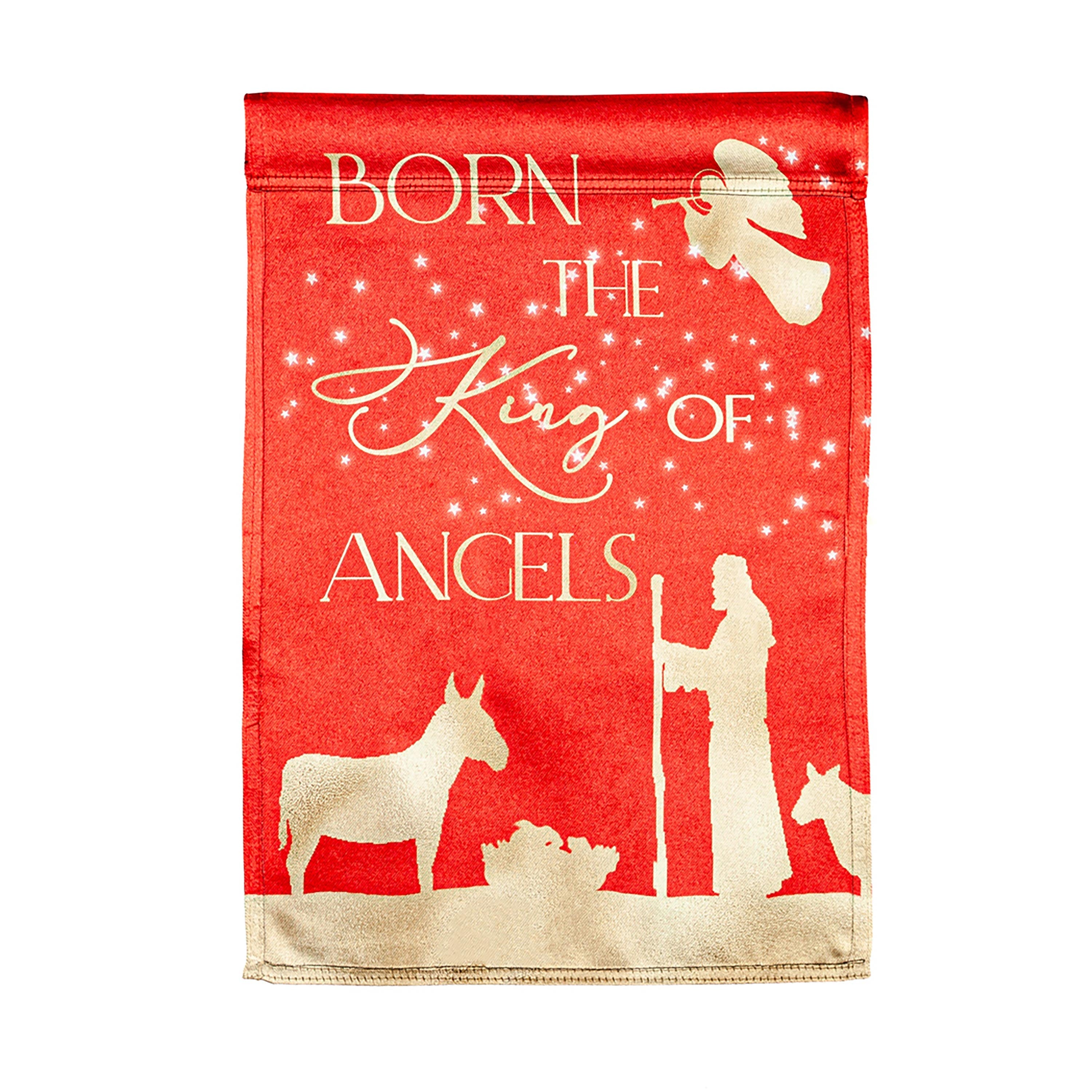 Red and Gold Christmas Night Garden Lustre Front & Back Flag