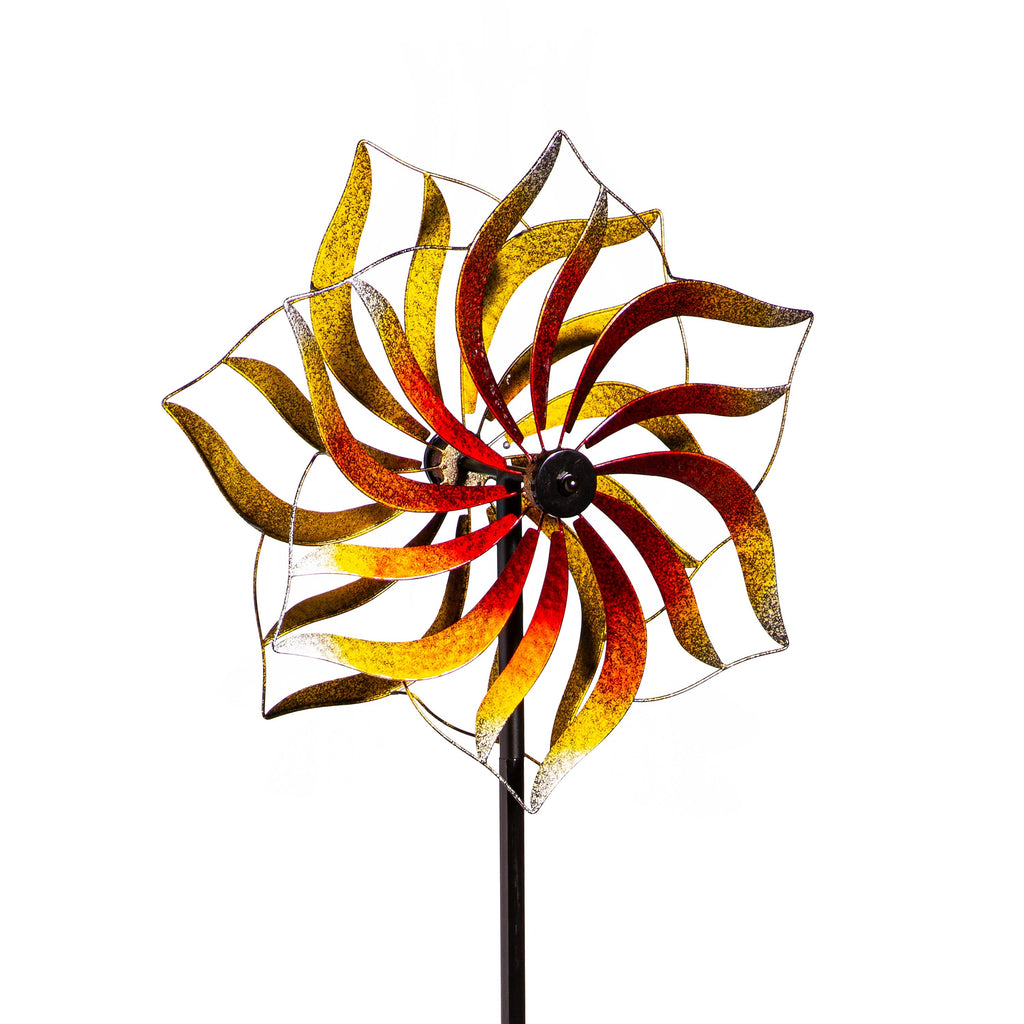 Metal Wind Spinner, Summer Flower,75"H