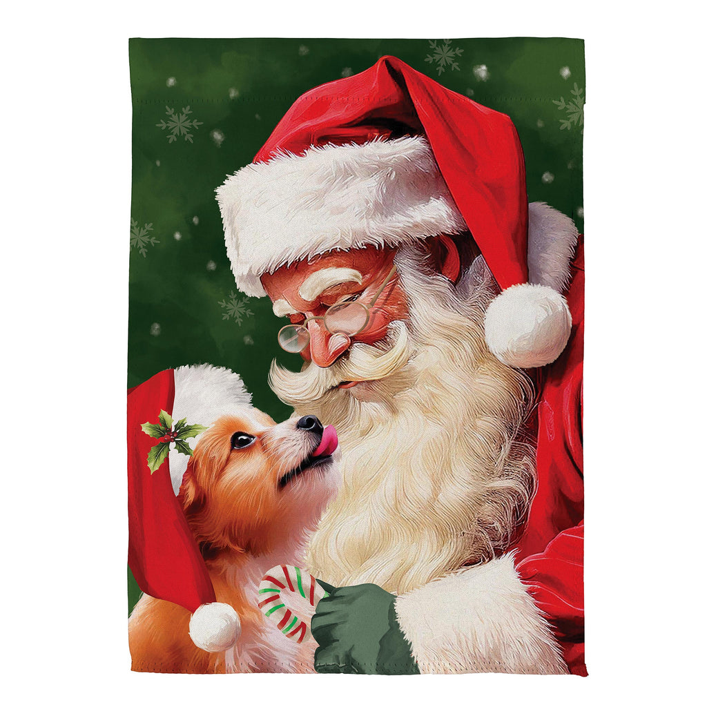 Santa & Olive Suede Garden Flag