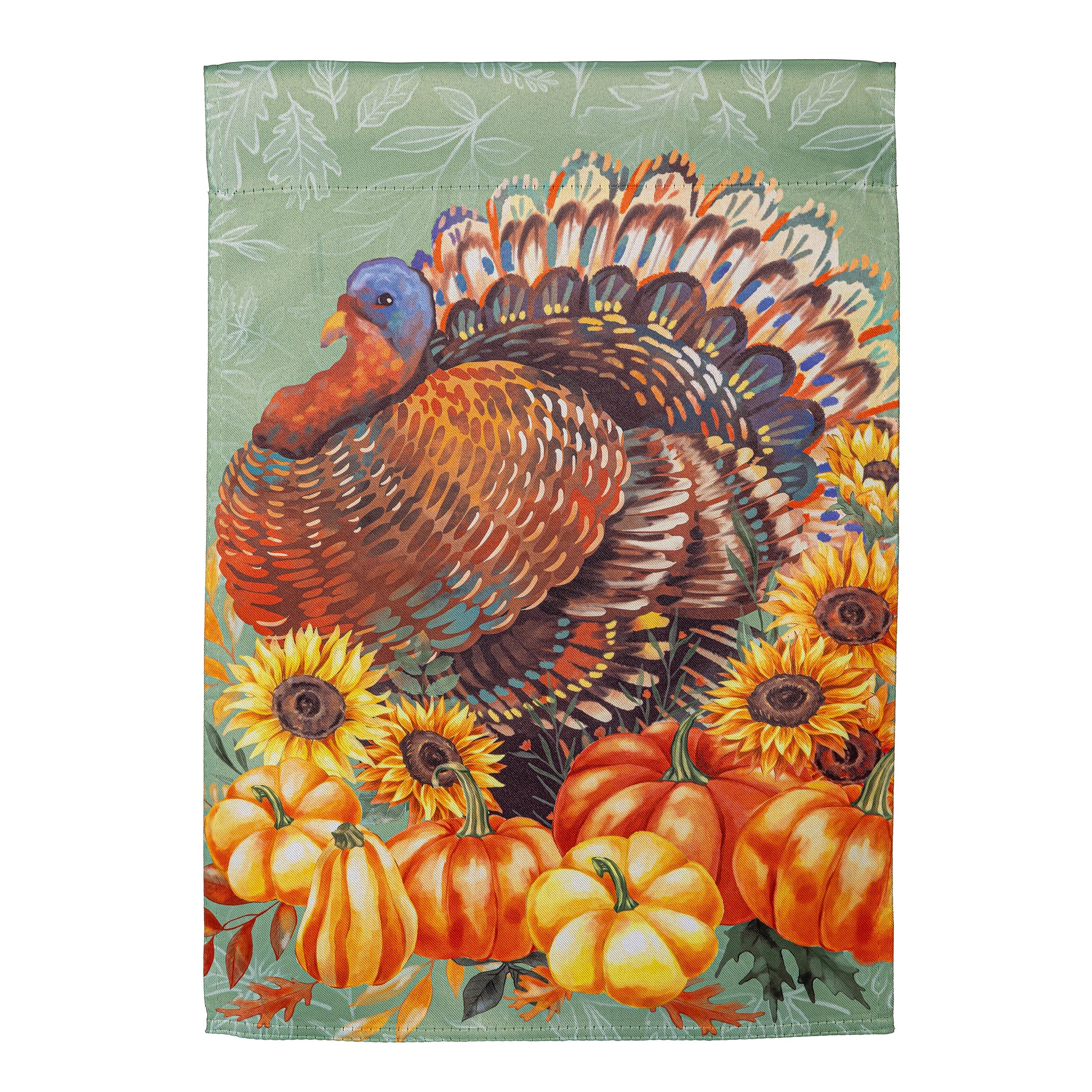 Grateful Gatherings Turkey Suede Garden Flag