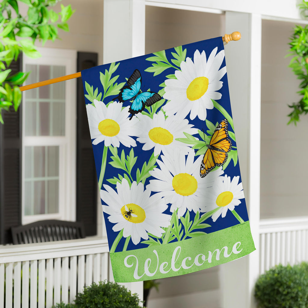 Daisy House Suede House Flag