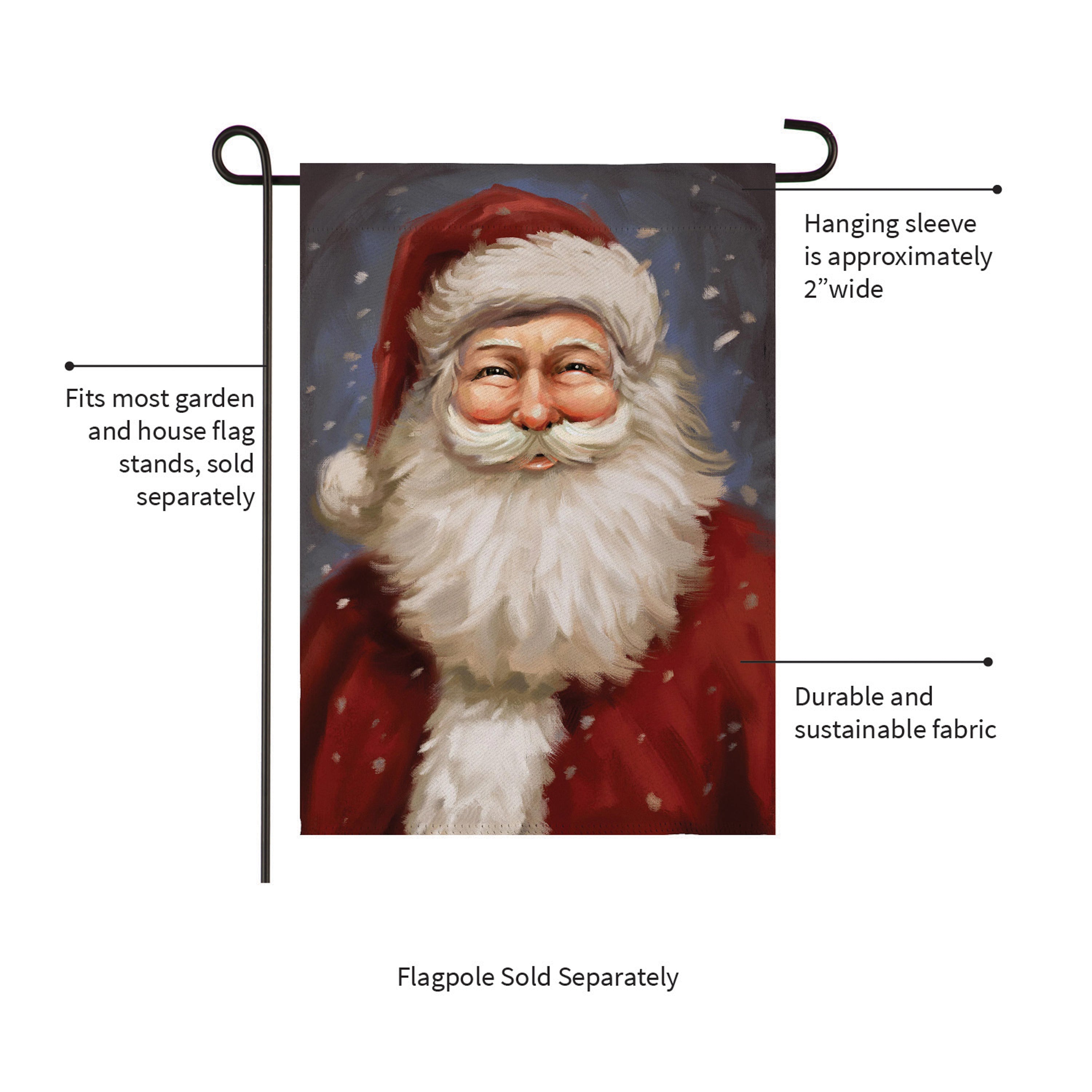 Joyful Santa Suede Garden Flag