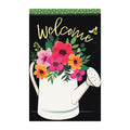 Watering Can Welcome Burlap Garden Flag