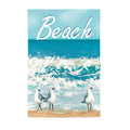 Seagulls On The Beach Suede House Flag