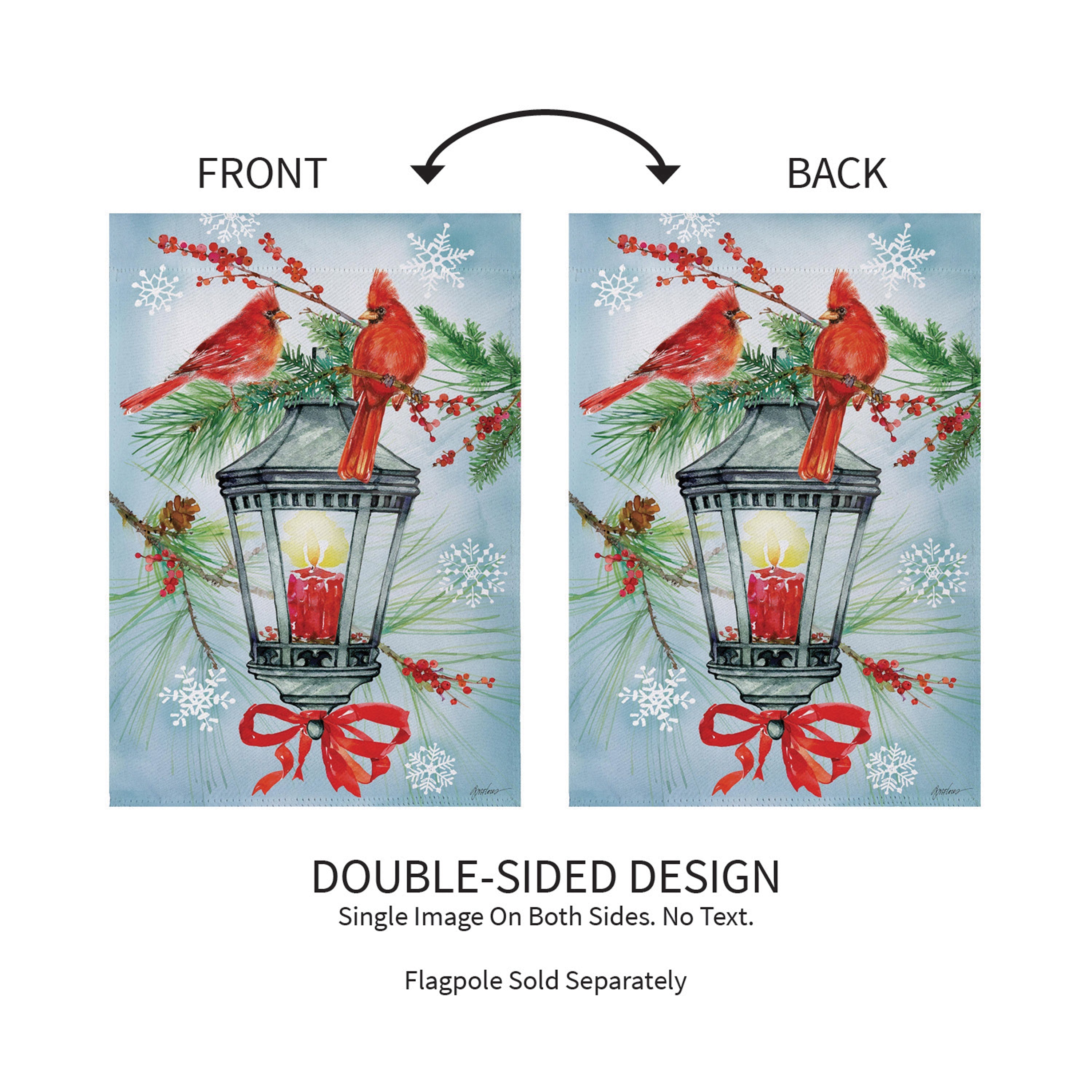 Cardinal Lantern Suede Garden Flag