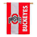 Double-Sided Embellished NCAA College Team Pride Applique House Flag, Ohio State