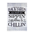 Sippin, Grillin, Chillin Garden Burlap Flag