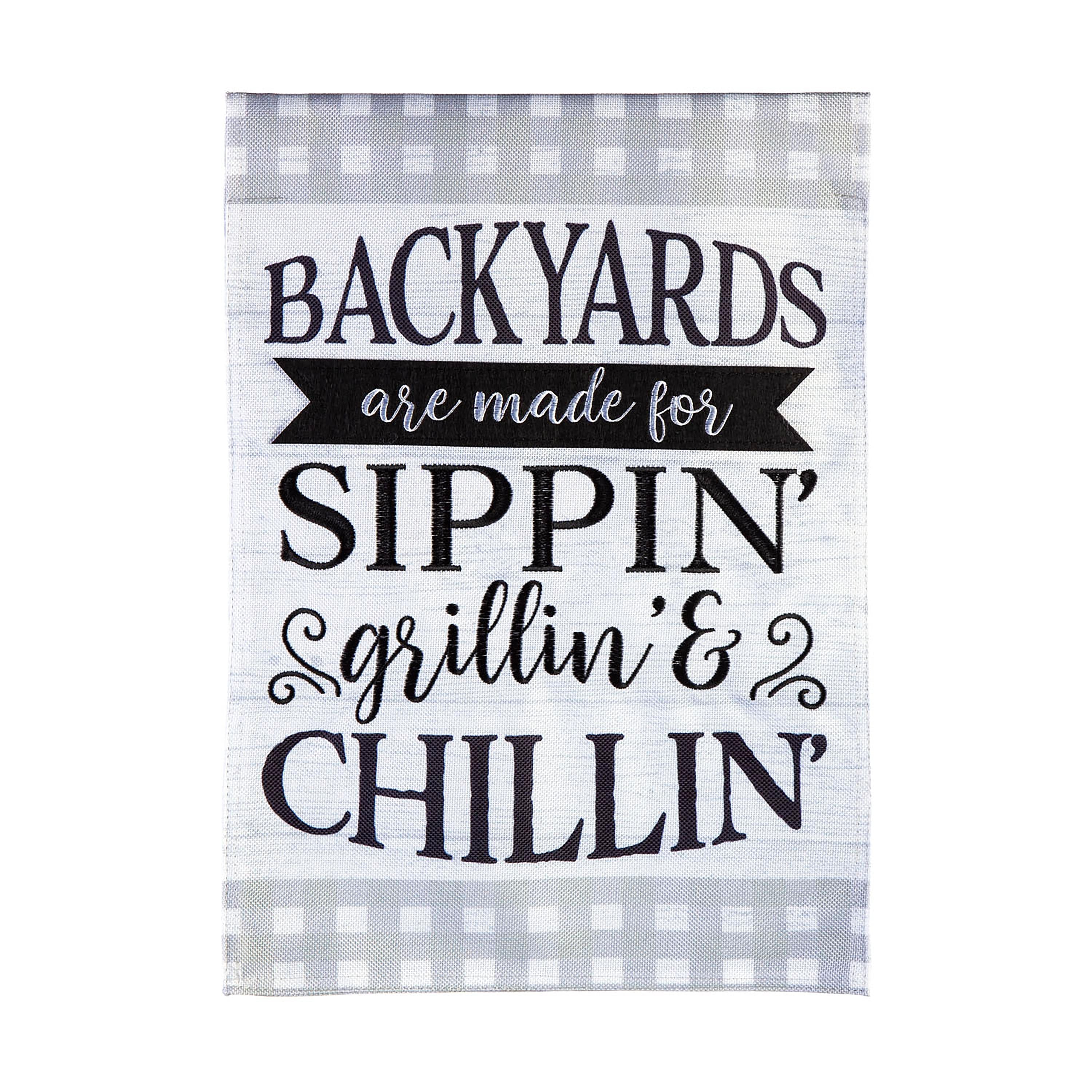 Sippin, Grillin, Chillin Garden Burlap Flag