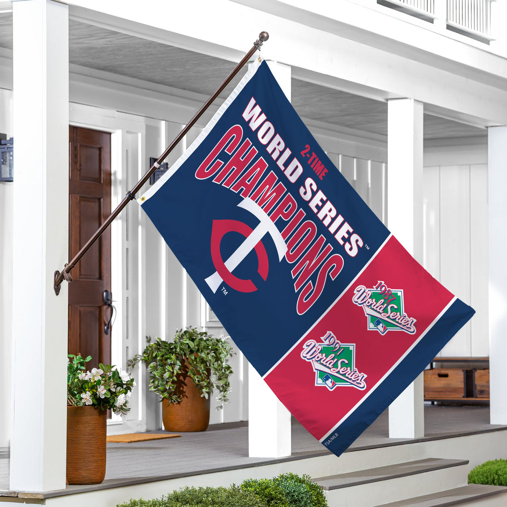 Minnesota Twins Single Sided Flag w/ 2 Grommets, 3'x5' Multi Win Flag