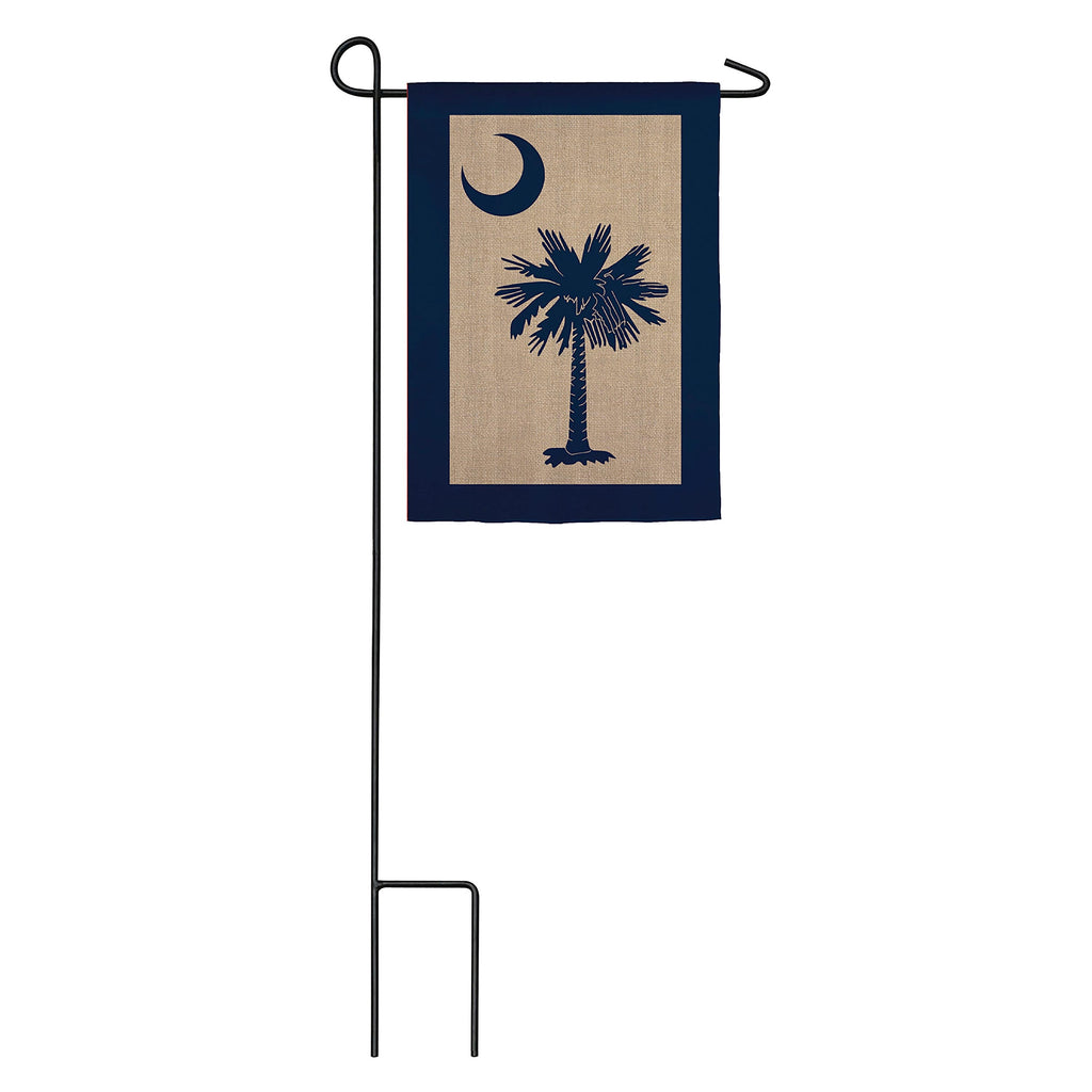 South Carolina Palmetto Garden Burlap Flag