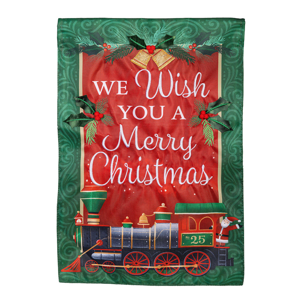 North Pole Express Applique Garden Flag