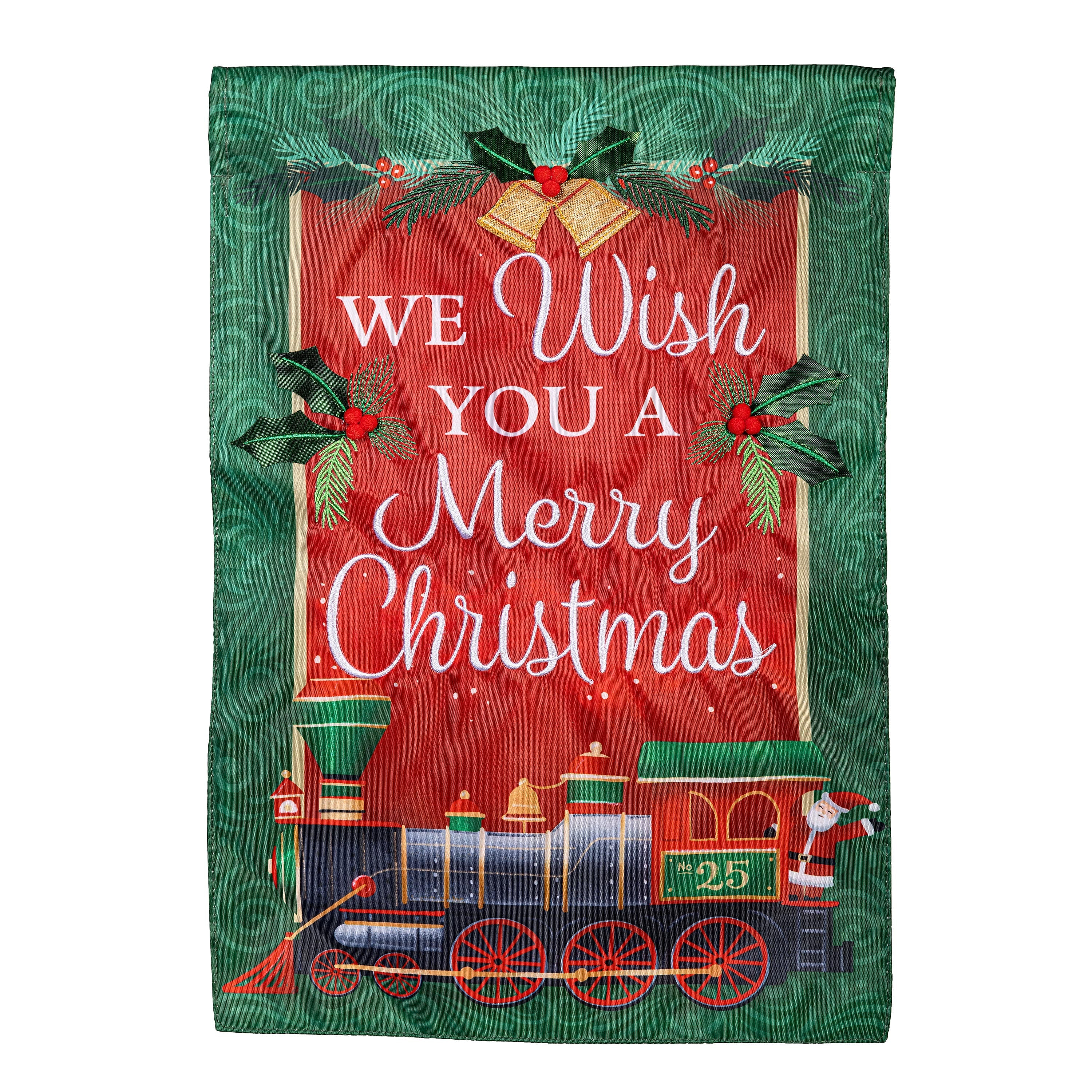 North Pole Express Applique Garden Flag