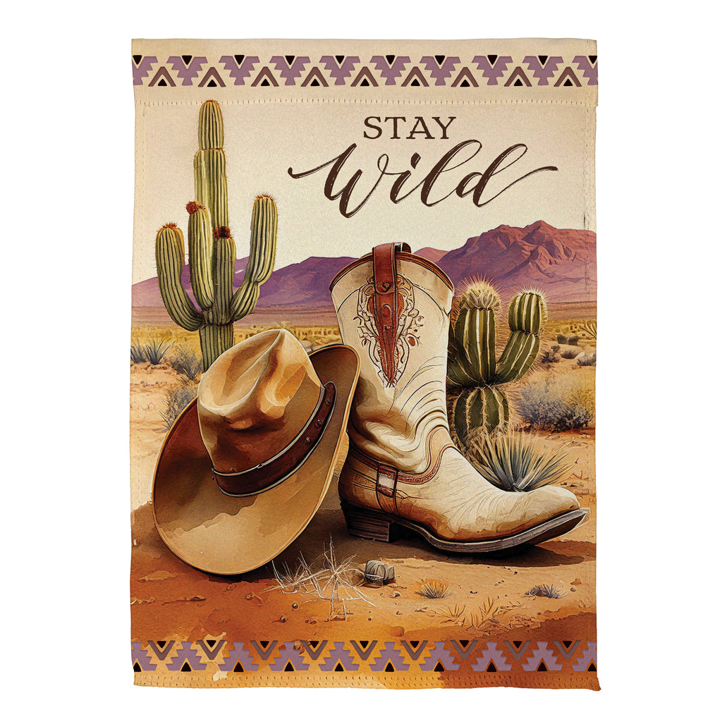Wild West Suede Garden Flag