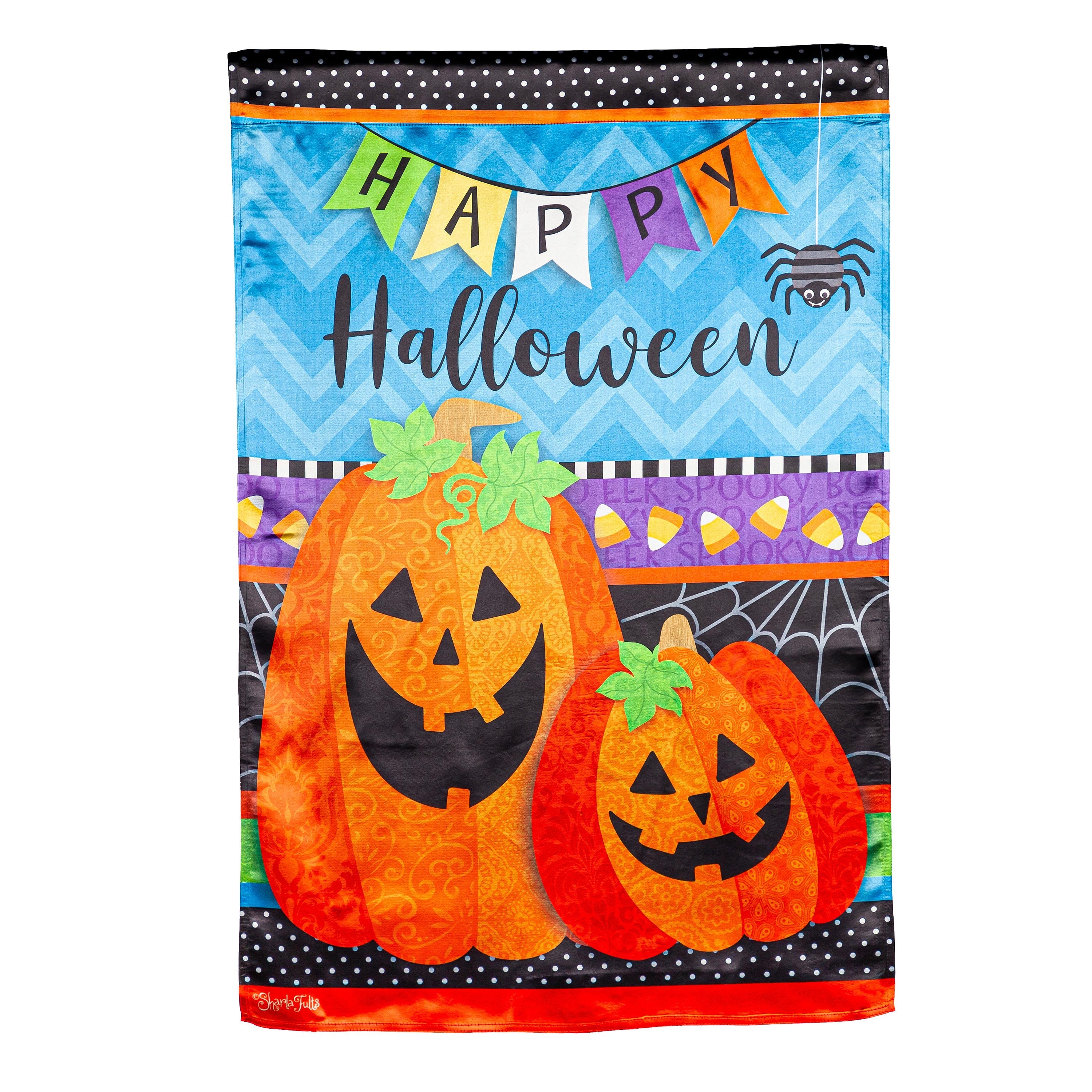 Halloween Greetings House Lustre Flag