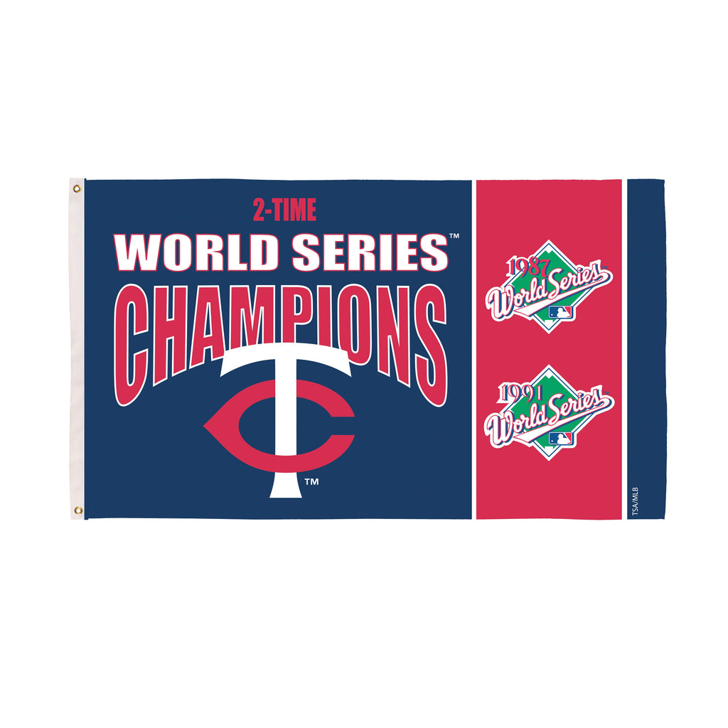 Minnesota Twins Single Sided Flag w/ 2 Grommets, 3'x5' Multi Win Flag