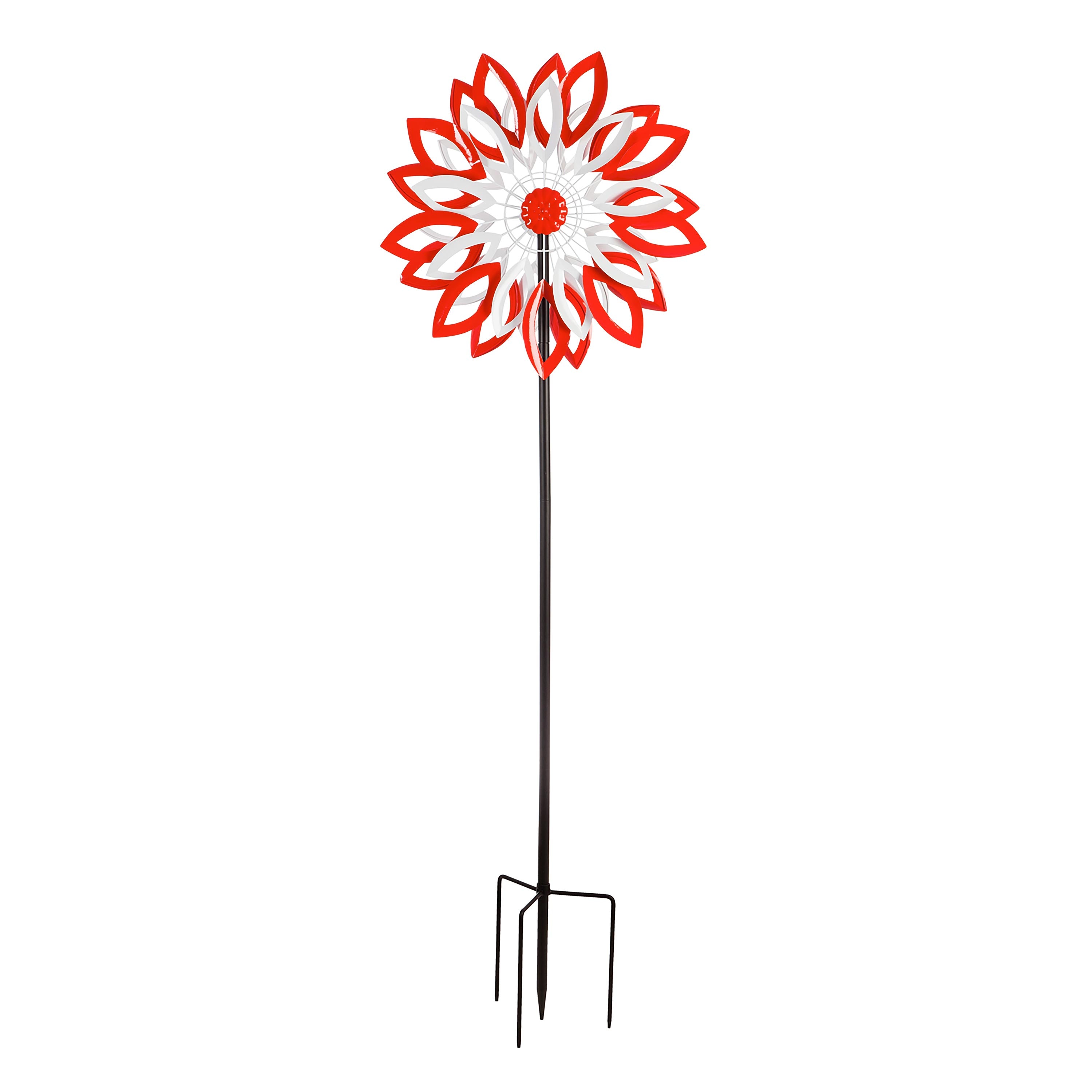 75"H Wind Spinner, Red and White Patriotic Leaves