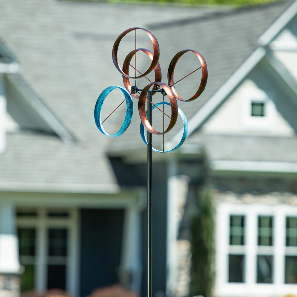 Metal Roundabout Breeze Wind Spinner 72"H