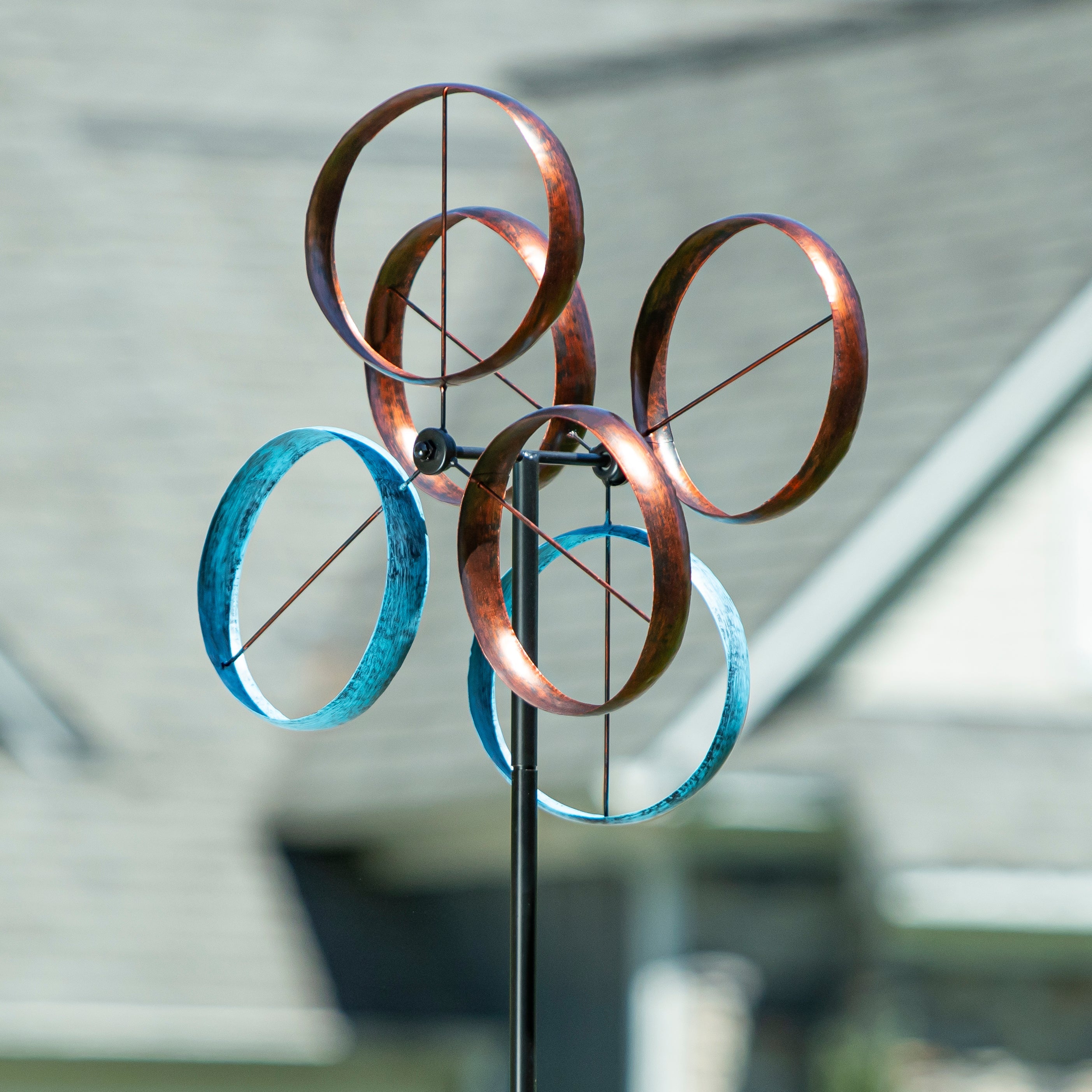 Metal Roundabout Breeze Wind Spinner 72"H