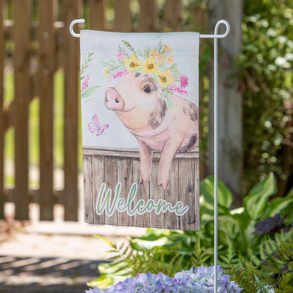 Hillside Pasture Home Spun Friends Suede Garden Flag