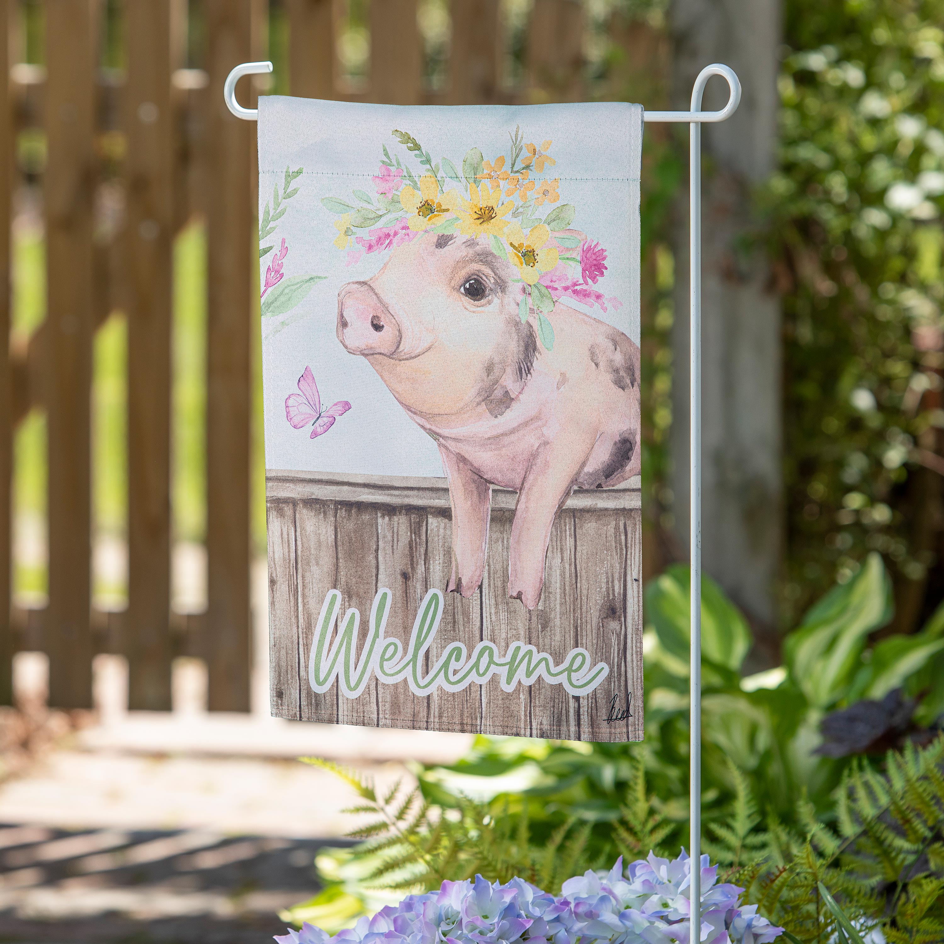 Hillside Pasture Home Spun Friends Suede Garden Flag