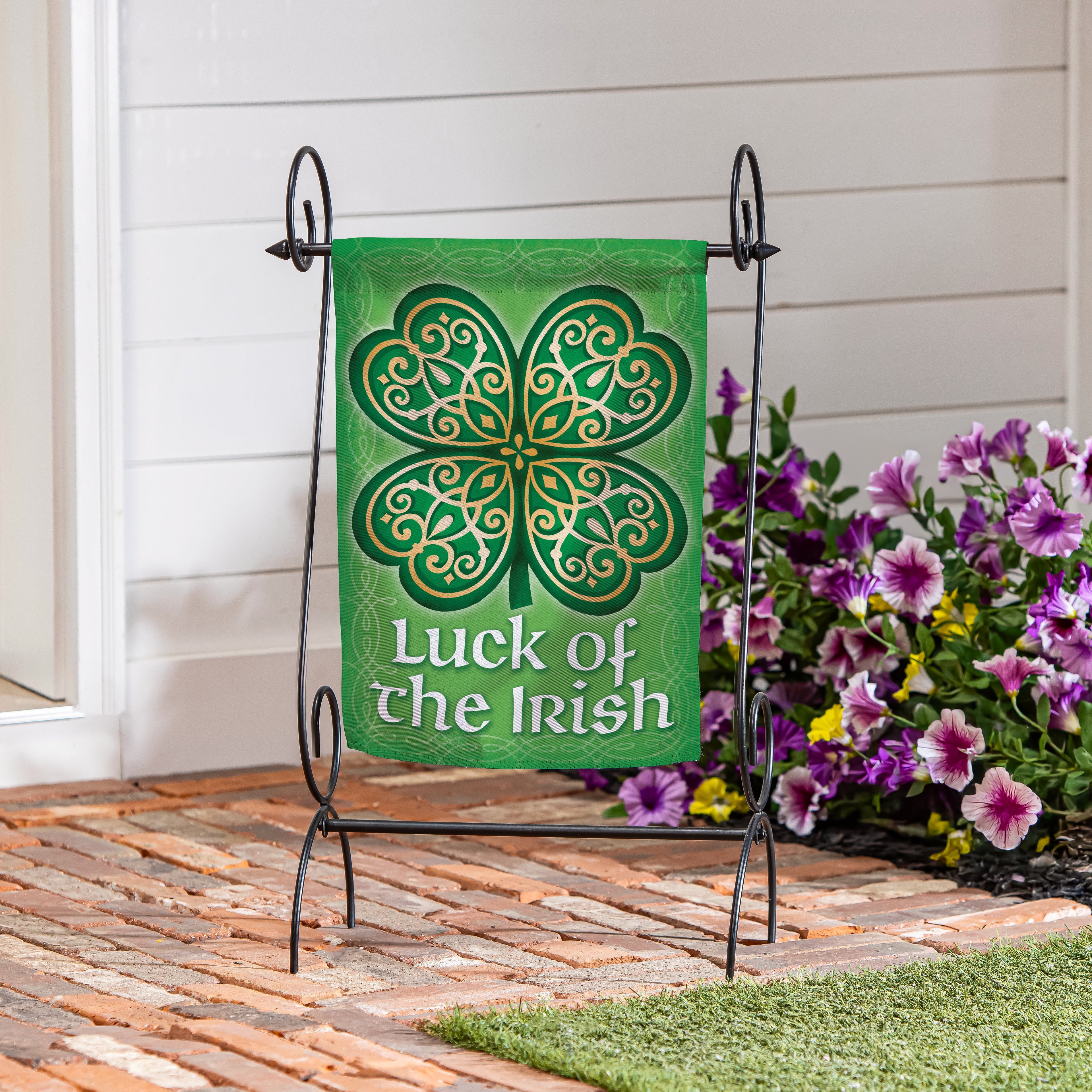 Luck Of The Irish Suede Garden Flag