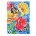 Bright Yellow Poppy Suede Garden Flag