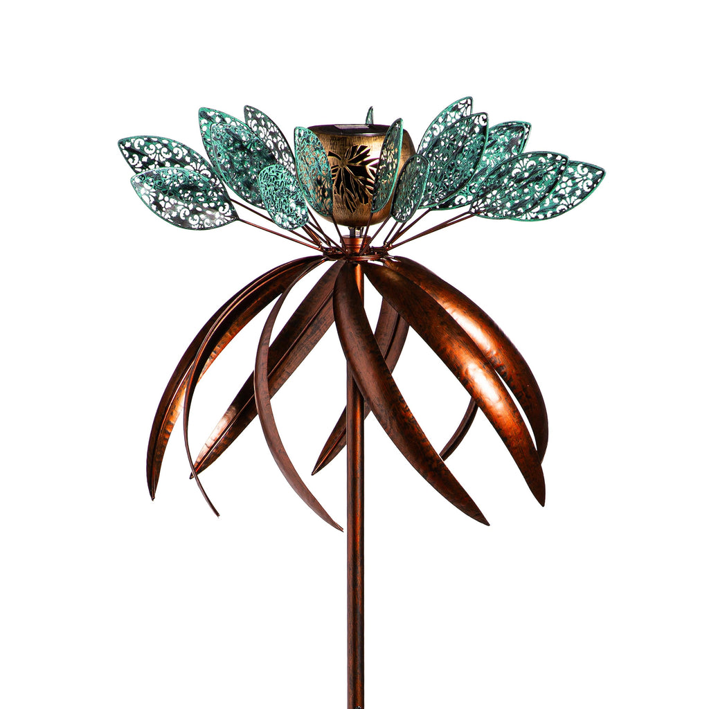 Solar Metal Wind Spinner, Fairy Flower, 75"H