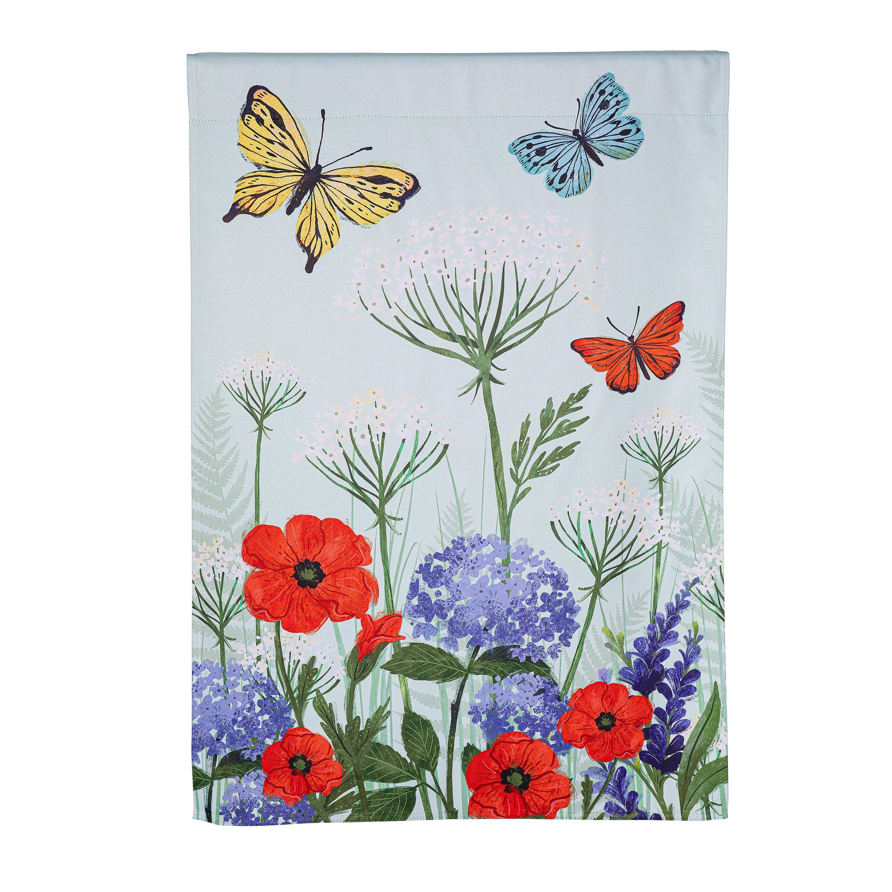 Greenhouse Retreat Floral Suede House Flag