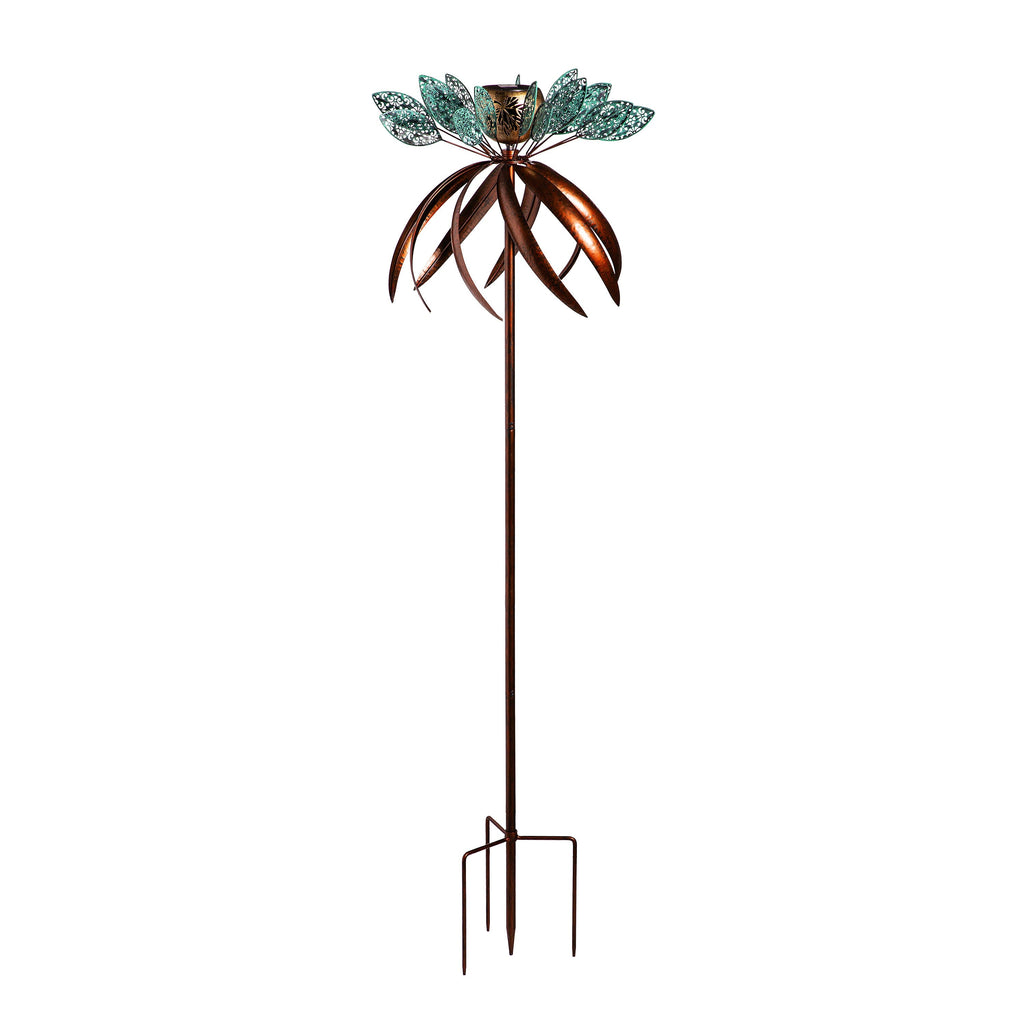 Solar Metal Wind Spinner, Fairy Flower, 75"H