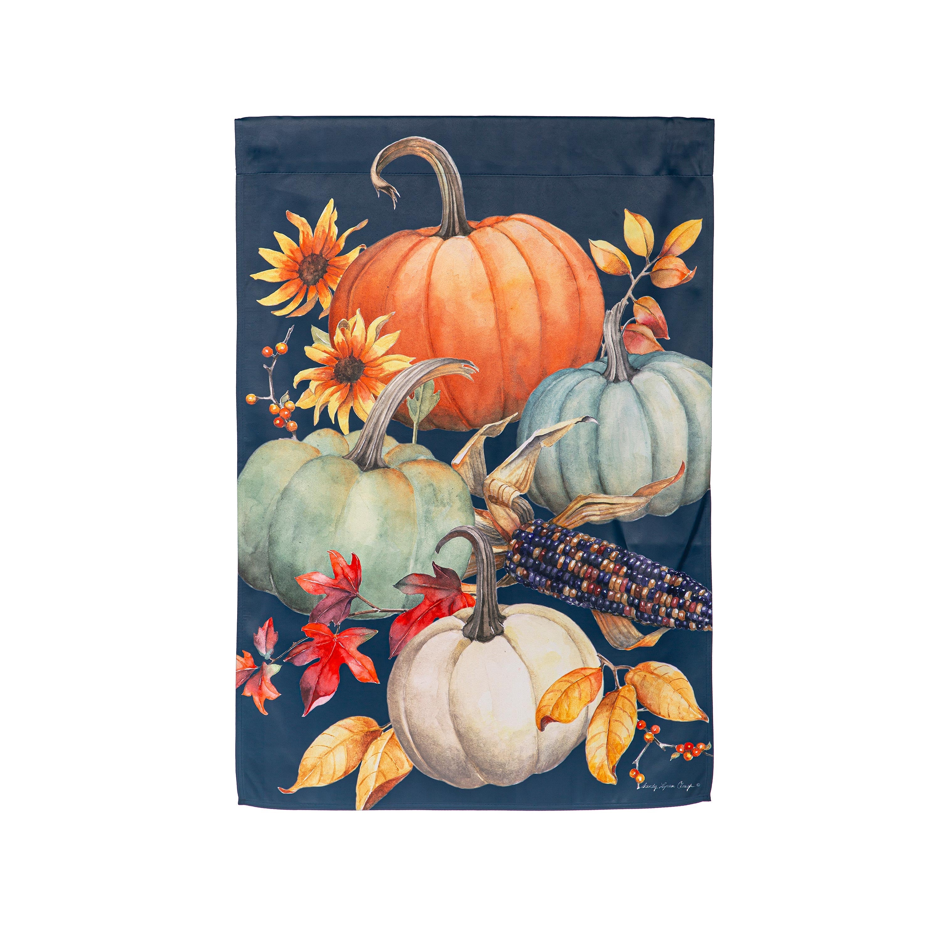All Things Pumpkins Suede House Flag