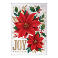 Joy Poinsettia Burlap House Flag