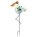 Cheerful Summer Days Windspinner Garden Stake, Yellow/blue Bird, Short