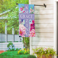 Amazing Grace Cross Suede House Flag
