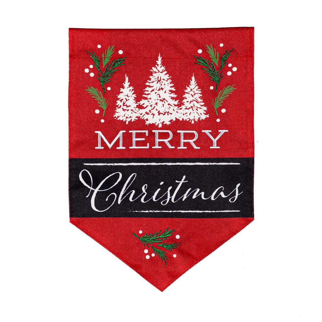 Merry Christmas Garden Burlap Flag