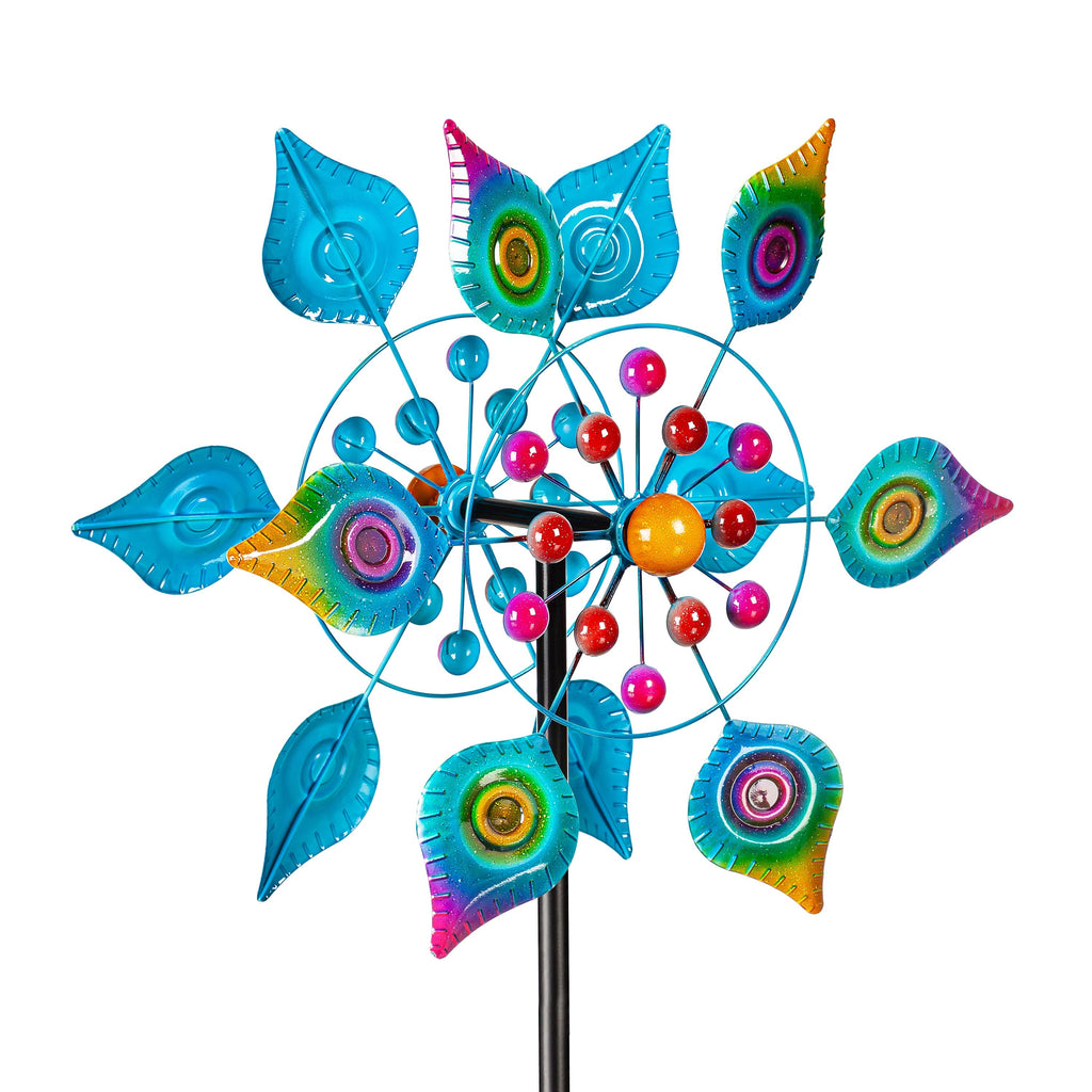75"H Peacock Tail Wind Spinner