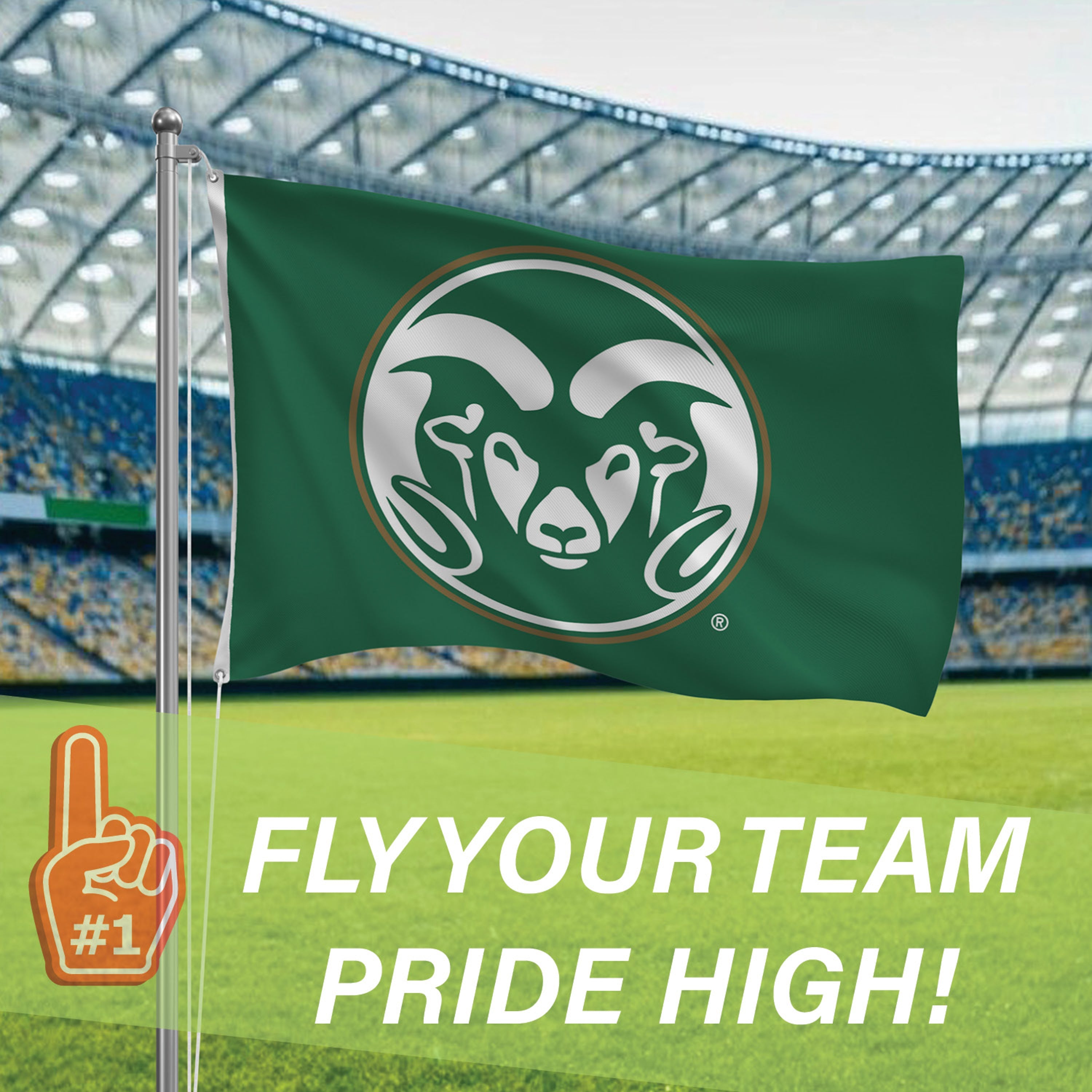 Colorado State Single Sided Flag w/ 2 Grommets, 3'x5'