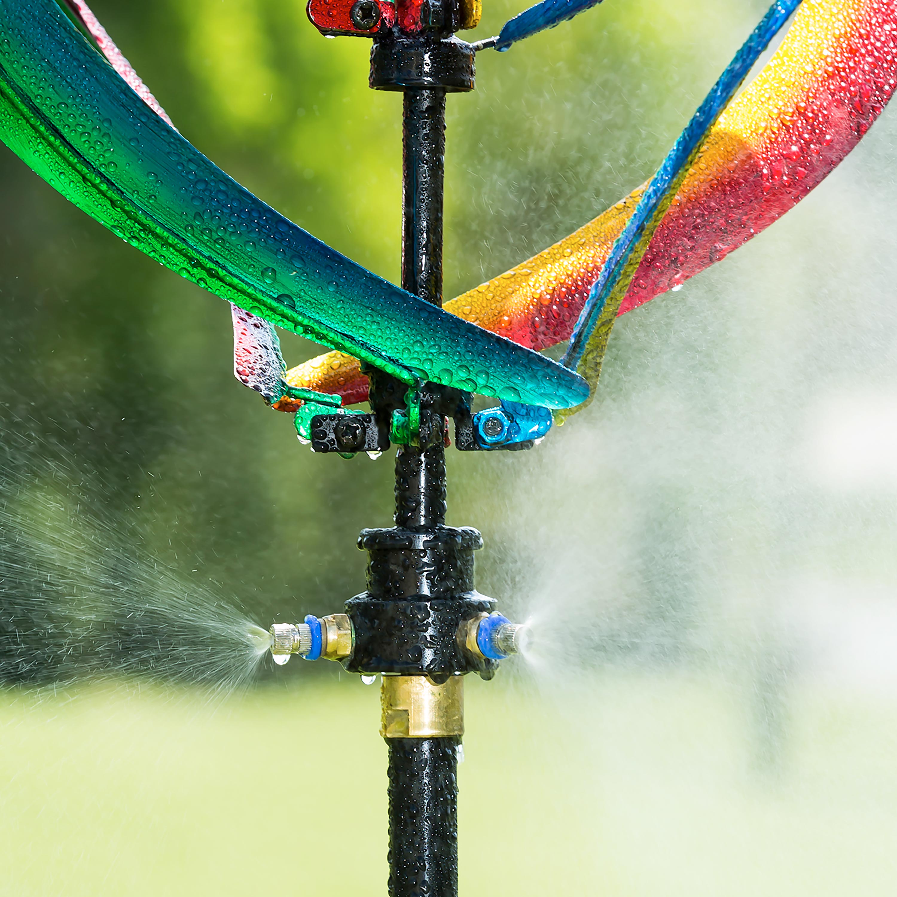 89"H Misting Wind Spinner, Multicolor Helix