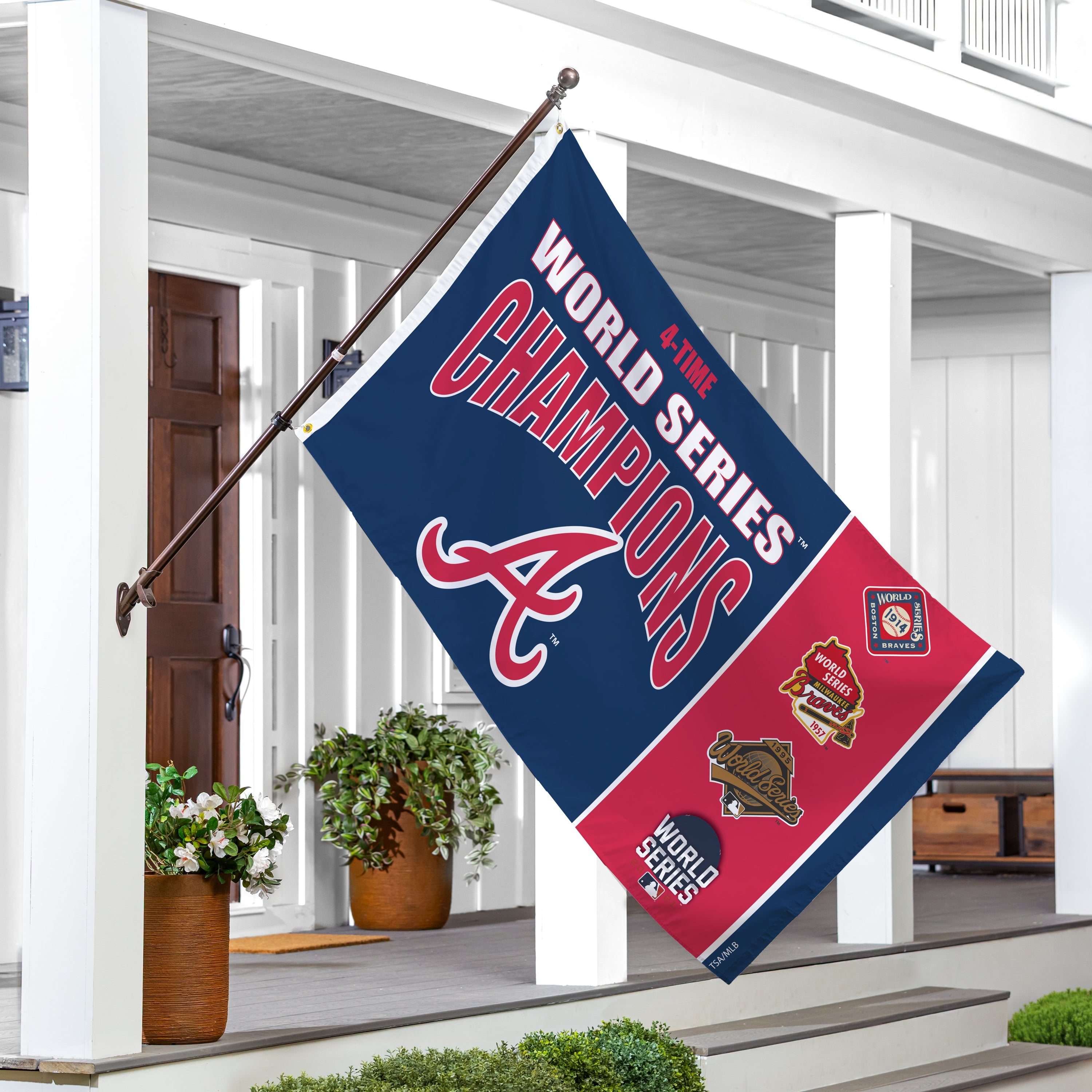 Atlanta Braves Single Sided Flag w/ 2 Grommets, 3'x5' Multi Win Flag