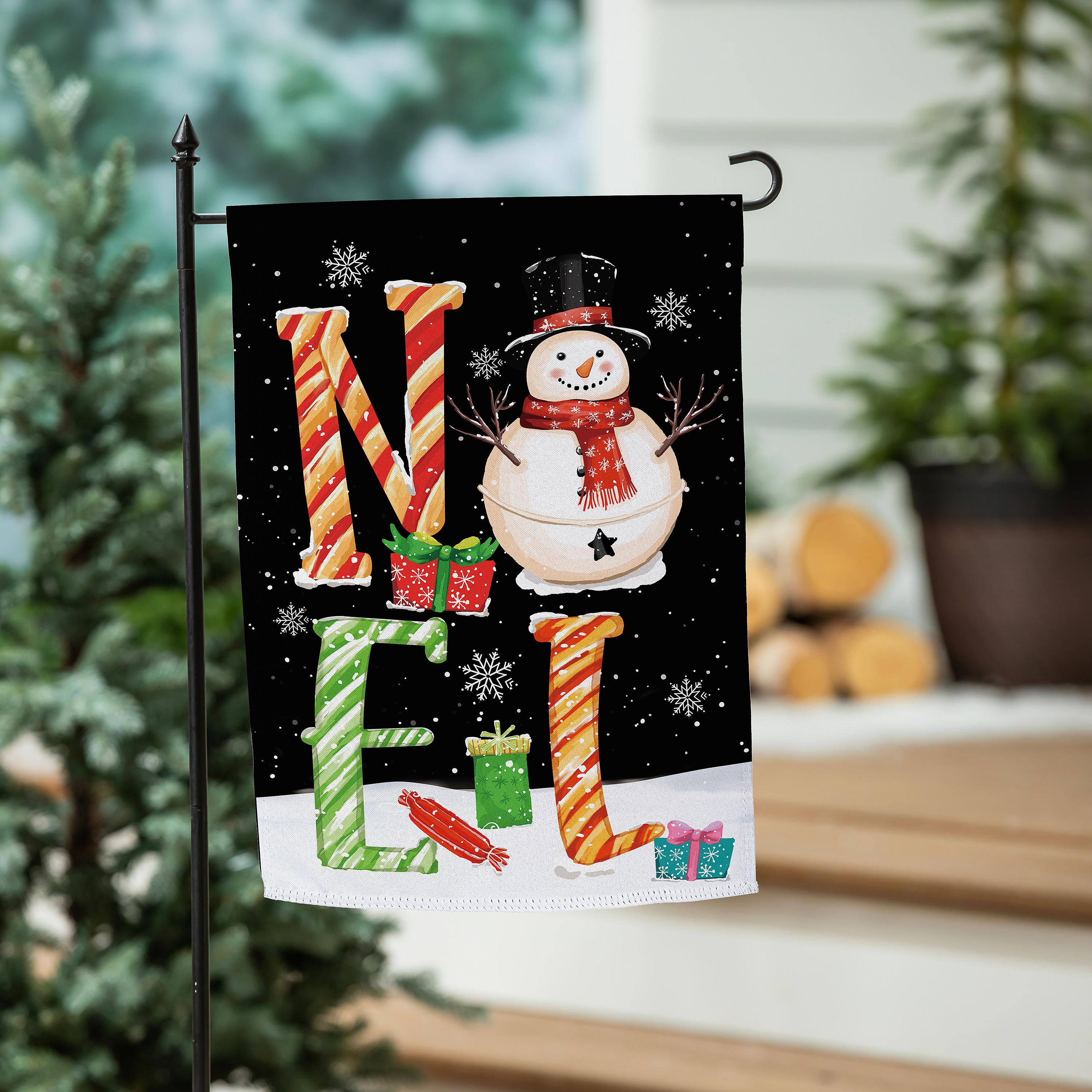 Noel Snowman Suede Garden Flag